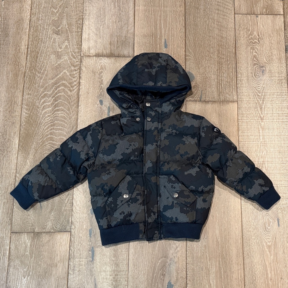 Appaman Kids Camo Puffer Jacket - Blue and Gray